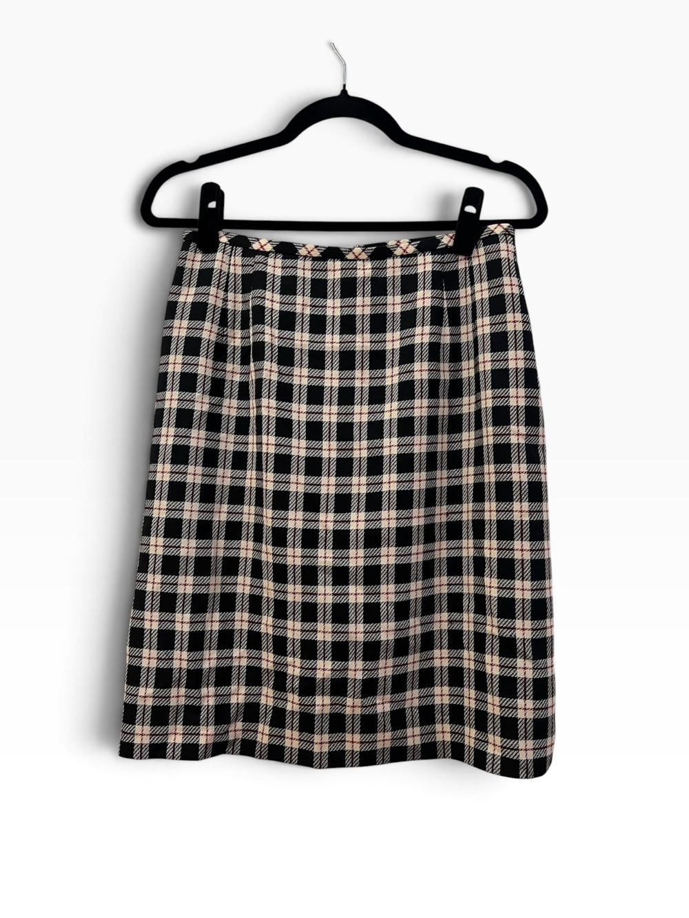 Vintage Liz Claiborne Collection 100% Wool Plaid Skirt Size 10 Like New